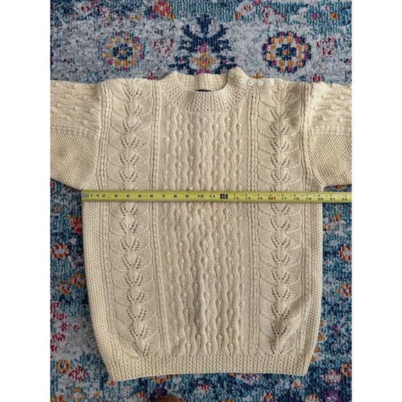 Vtg Abercrombie & Fitch Wool Fisherman Sweater with Button Detail Size M‎ - Picture 6 of 7